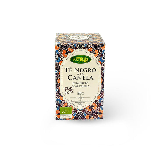 Chá preto Artemis com canela, 20 filtros.