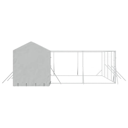 Perrera De Exterior Con Toldo Acero Galvanizado Plata 10x6x2,5m_4