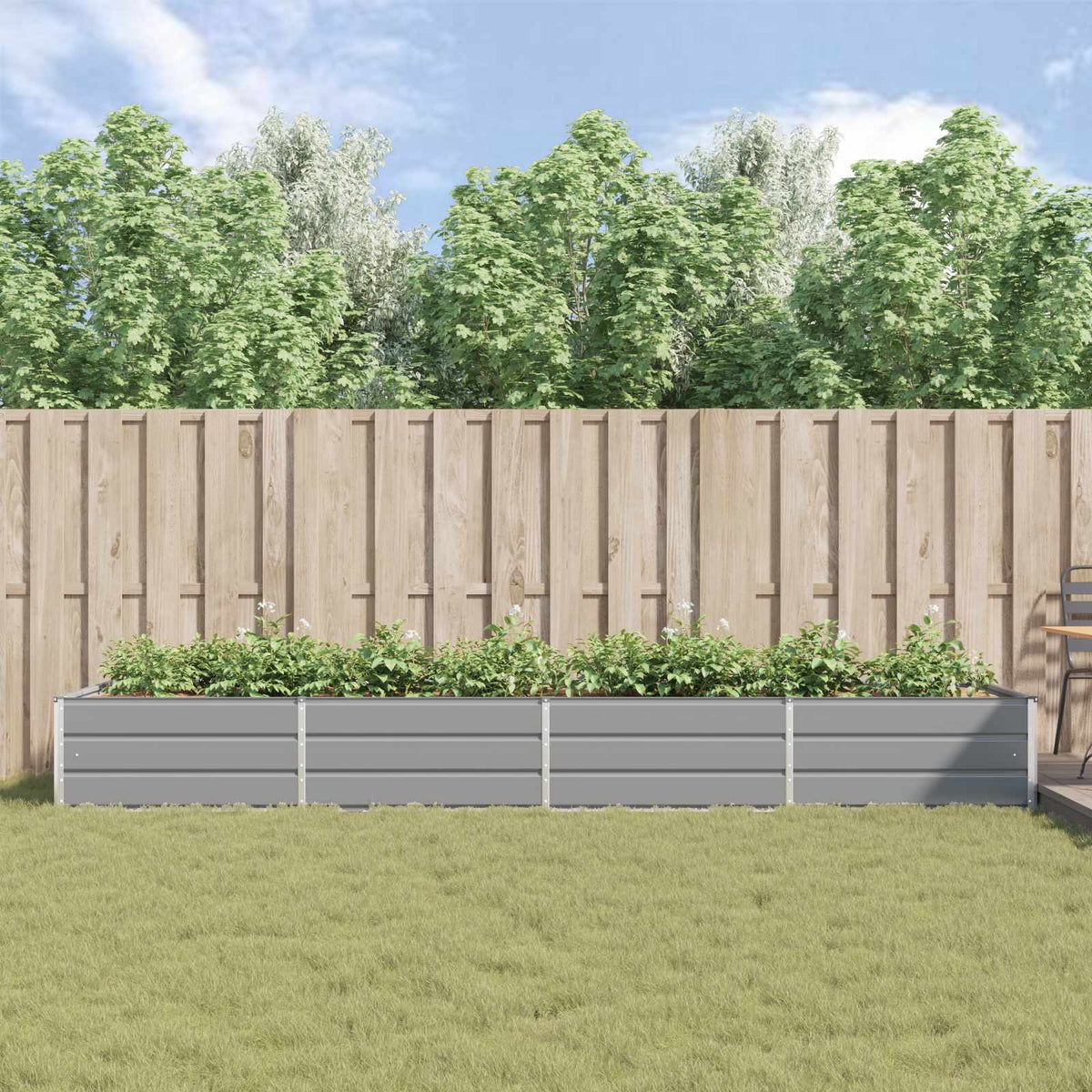 Jardinera Gris Claro 385 X 100 X 45 Cm Acero Galvanizado_3