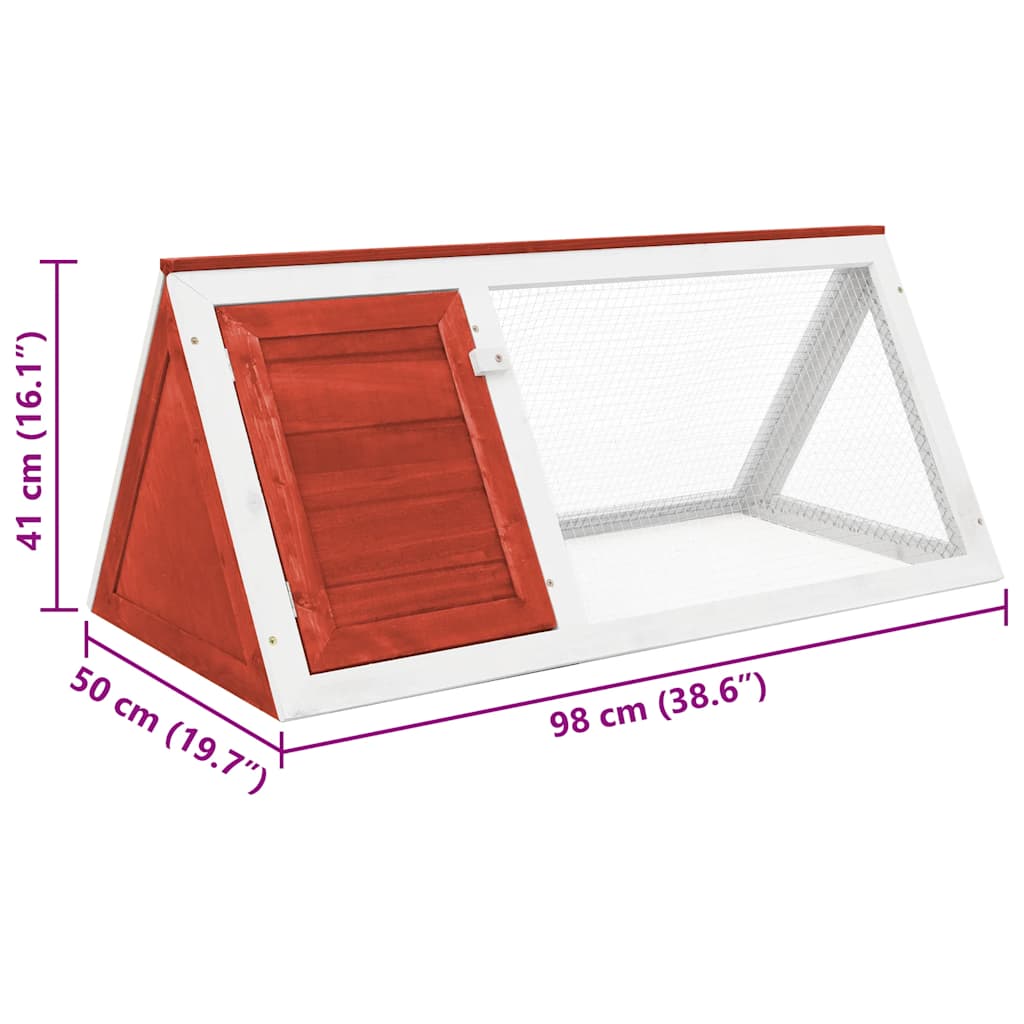 Conejera Jaula De Animales De Madera Rojo_4