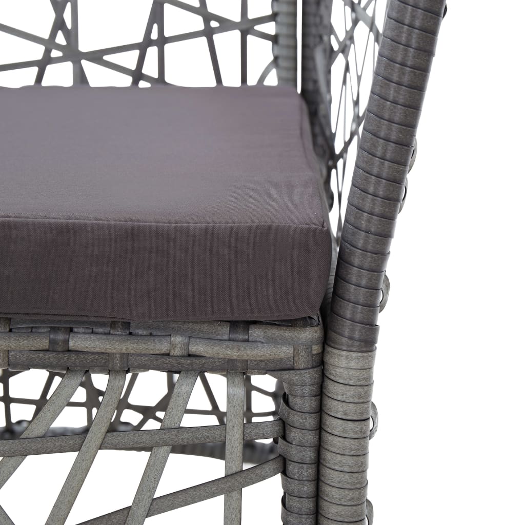 Vidaxl Sillas De Jardín Con Cojines 2 Unidades Ratán Sintético Gris_5