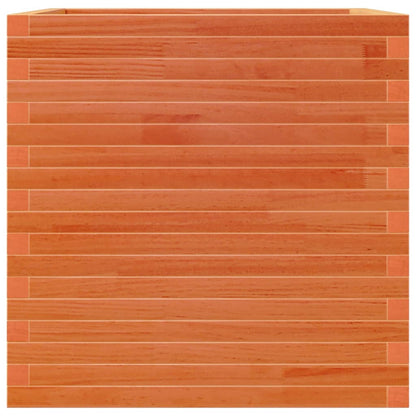 Jardinera De Madera Maciza De Pino Marrón Cera 70x70x68,5 Cm_5