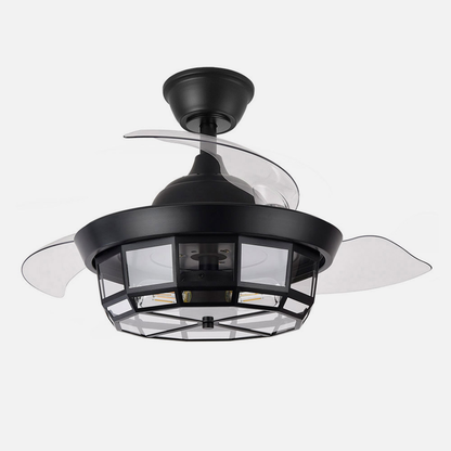 Ventilador Dc Tornado Negro 3xe27 91d 3aspas Desplegables 6velocidades C/remoto Y Temporizador_2