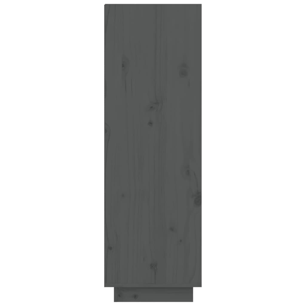 Armario Zapatero De Madera Maciza De Pino Gris 60x34x105 Cm / Vetonek_0