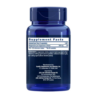 Magnésio (Citrato) 100 mg, Life Extension 100 cápsulas