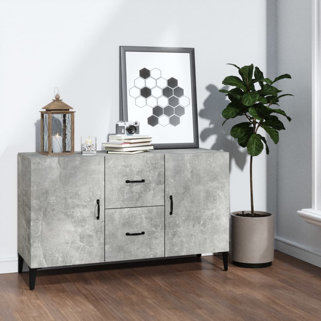 Aparador De Madera De Ingeniería Gris Hormigón 100x36x60 Cm / Vetonek_3