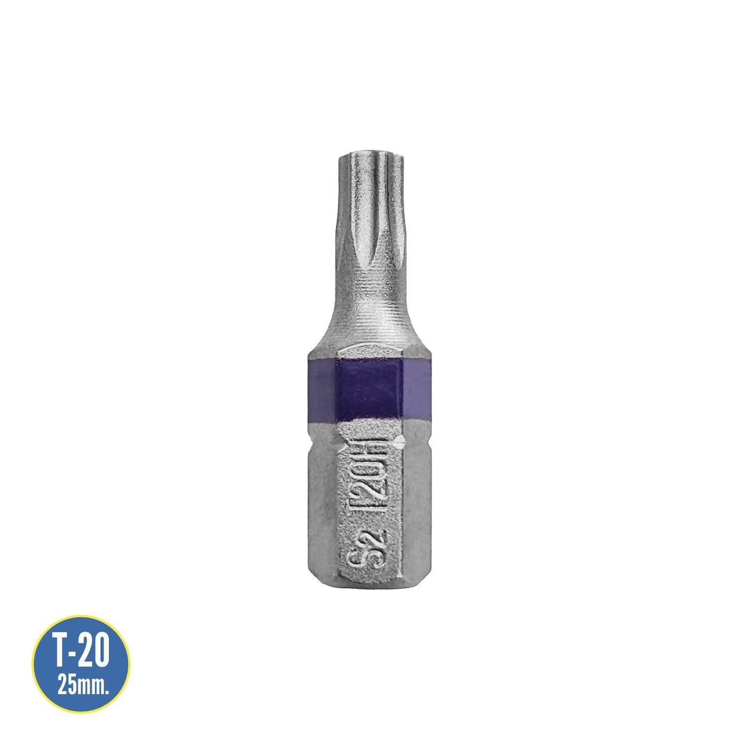 Puntas Destornillador Torx 20 Inviolable (2 Piezas). Acero S2 Al Cromo Vanadio. Puntas Hexagonales, Destorpuntas,_1