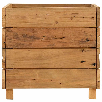Arriate Elevado Madera De Teca Reciclada Y Acero 50x40x38 Cm_3