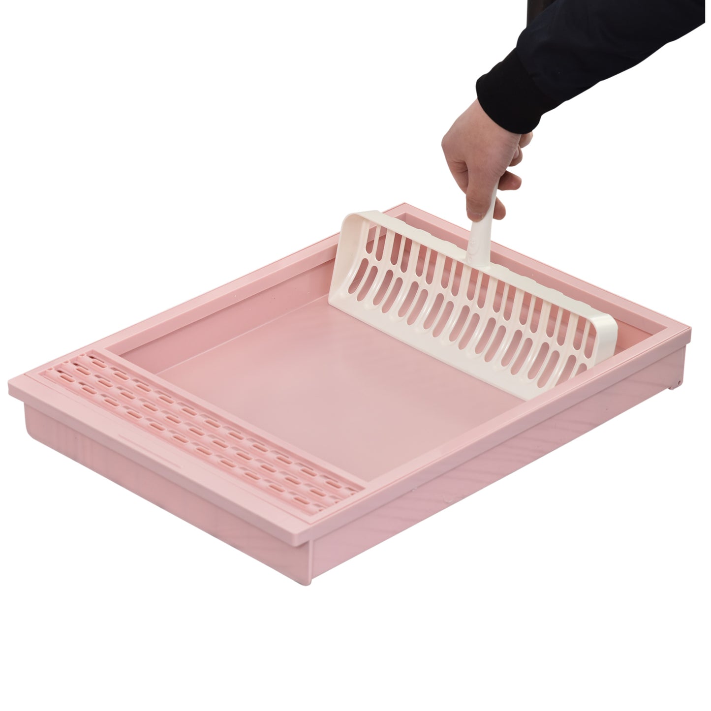 Pawhut Caja De Arena Para Gatos Plegable Portátil Con Orificio Abs 54x43x42_4