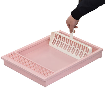 Pawhut Caja De Arena Para Gatos Plegable Portátil Con Orificio Abs 54x43x42_4