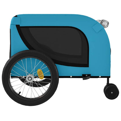 Remolque De Bicicleta Mascotas Hierro Tela Oxford Azul Negro_5