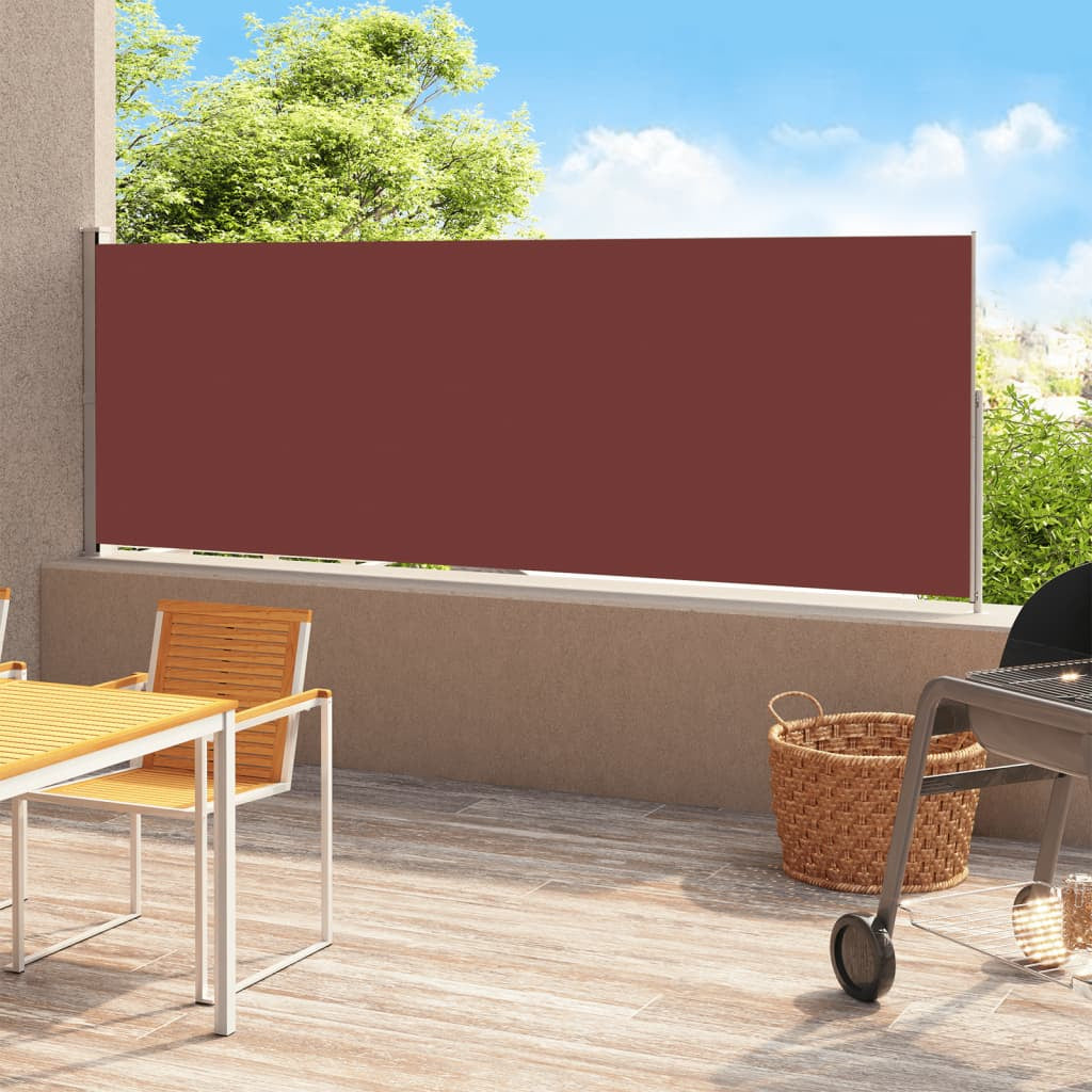 Vidaxl Toldo Lateral Retráctil Para Patio Marrón 200x500 Cm_1