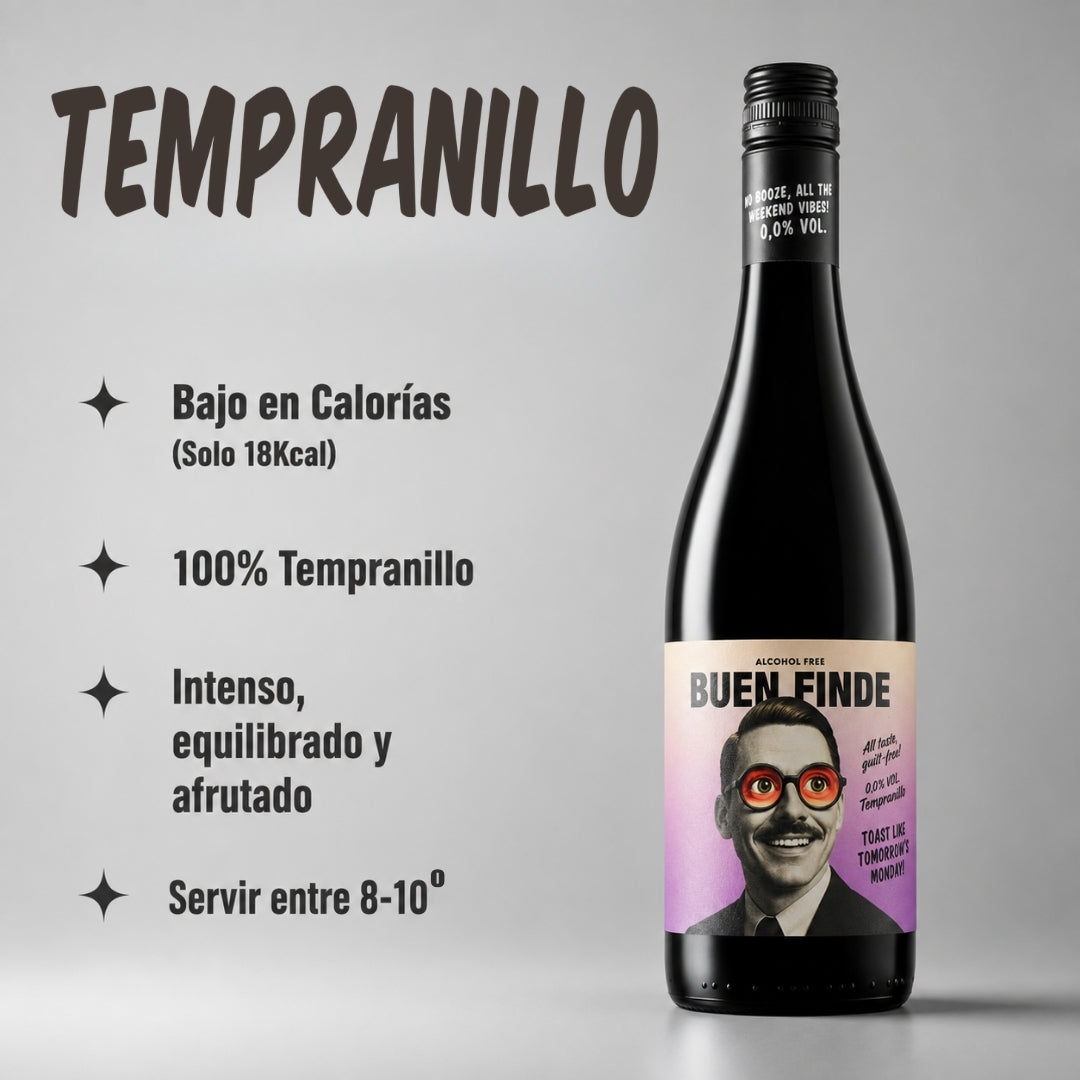 Vino Sin Alcohol 0,0% | Pack 3 Botellas X 750 Ml | Blanco Verdejo + Rosado Tempranillo + Tinto Tempranillo_4