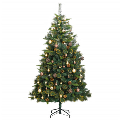 Vidaxl Árbol De Navidad Artificial Con Bisagras 300 Led Y Bolas 210 Cm_3