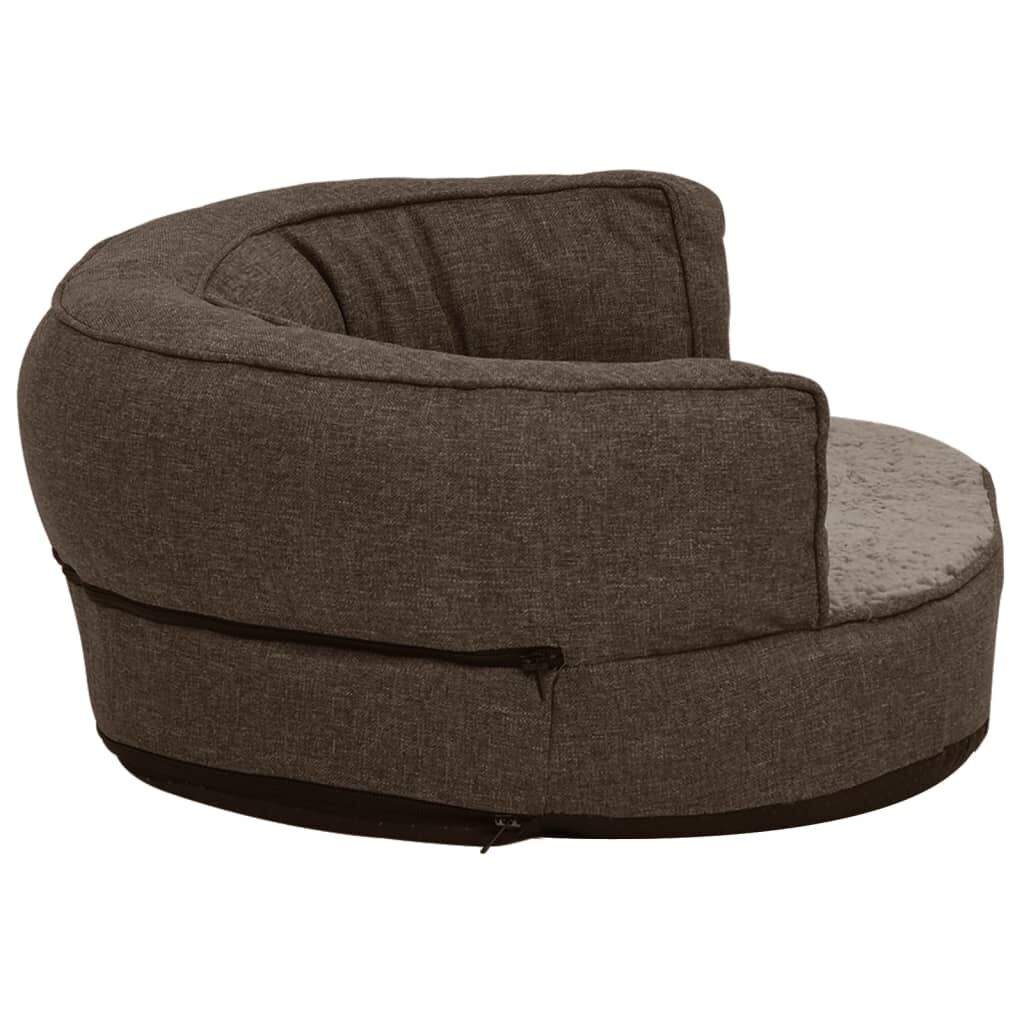 Vidaxl Colchón De Cama De Perro Ergonómico Aspecto Lino Marrón 60x42cm_4