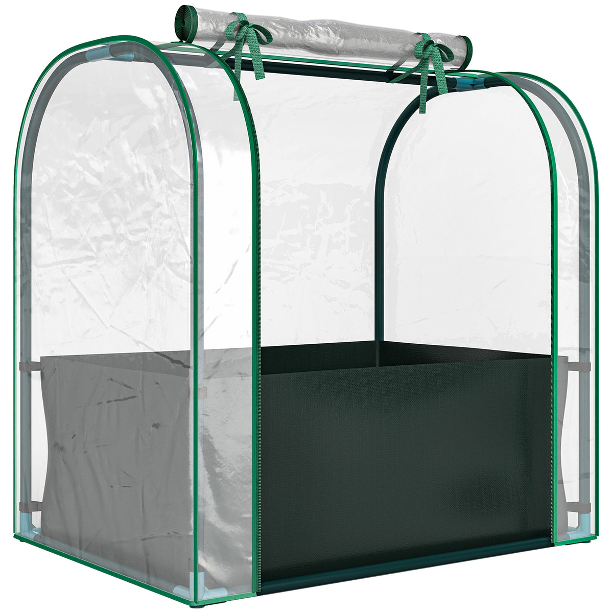Invernadero Pequeño Outsunny Acero, Plástico Verde Oscuro 68x50x70 Cm_1