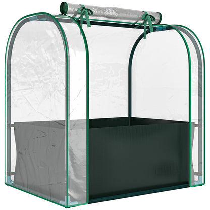 Invernadero Pequeño Outsunny Acero, Plástico Verde Oscuro 68x50x70 Cm_1