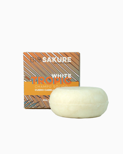 White Tropic - Champú Sólido Emoliente Para Cuero Cabelludo Seco 85 G Bio Sakure_3