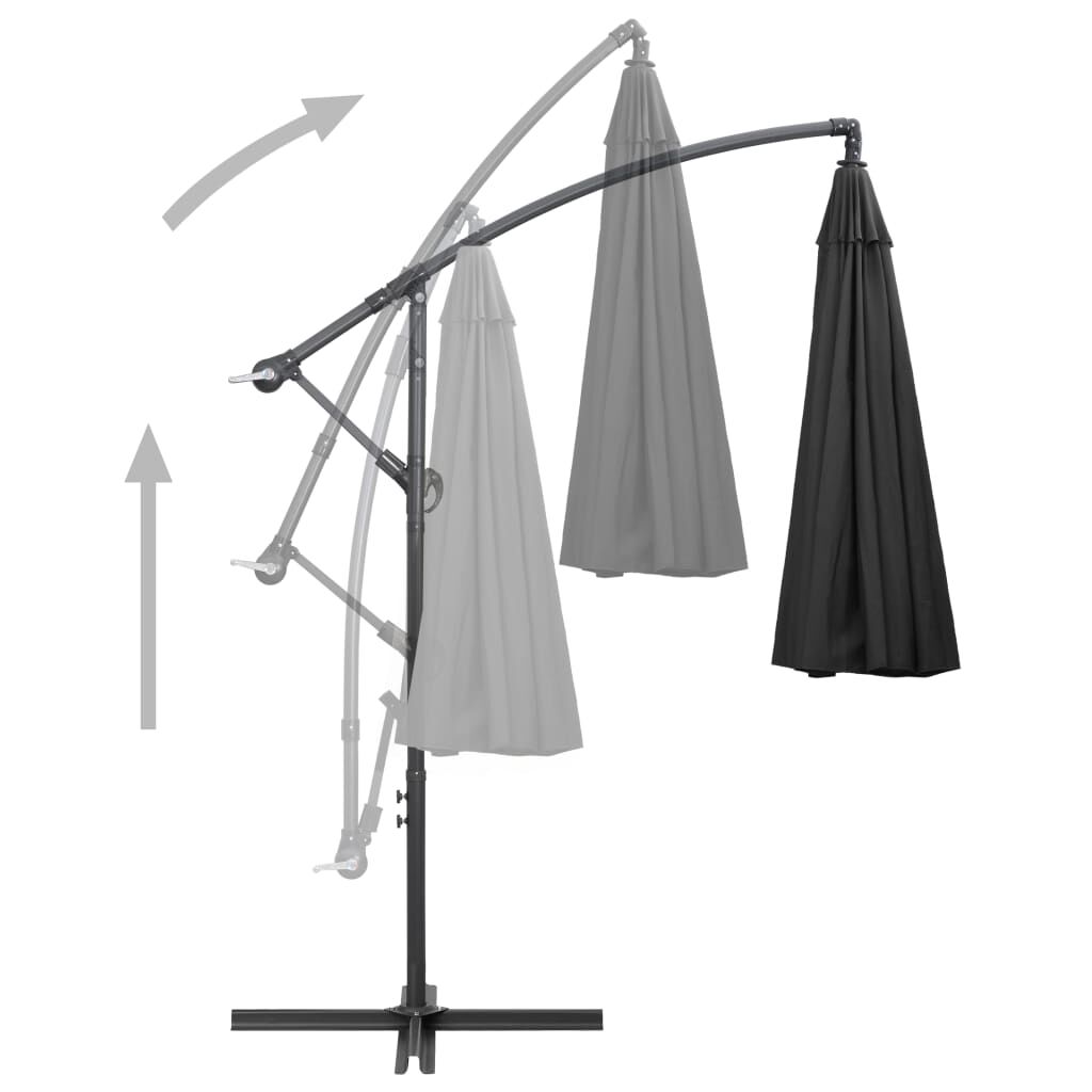 Vidaxl Sombrilla Colgante Con Palo De Aluminio Gris Antracita 3 M_3