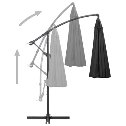 Vidaxl Sombrilla Colgante Con Palo De Aluminio Gris Antracita 3 M_3