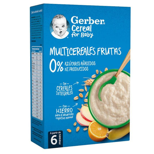 Papa de Fruta Multigrãos Gerber 0% Açúcares Adicionados 270 g