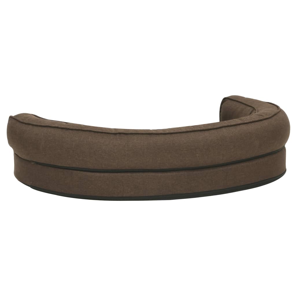 Vidaxl Colchón De Cama De Perro Ergonómico Aspecto Lino Marrón 75x53cm_5