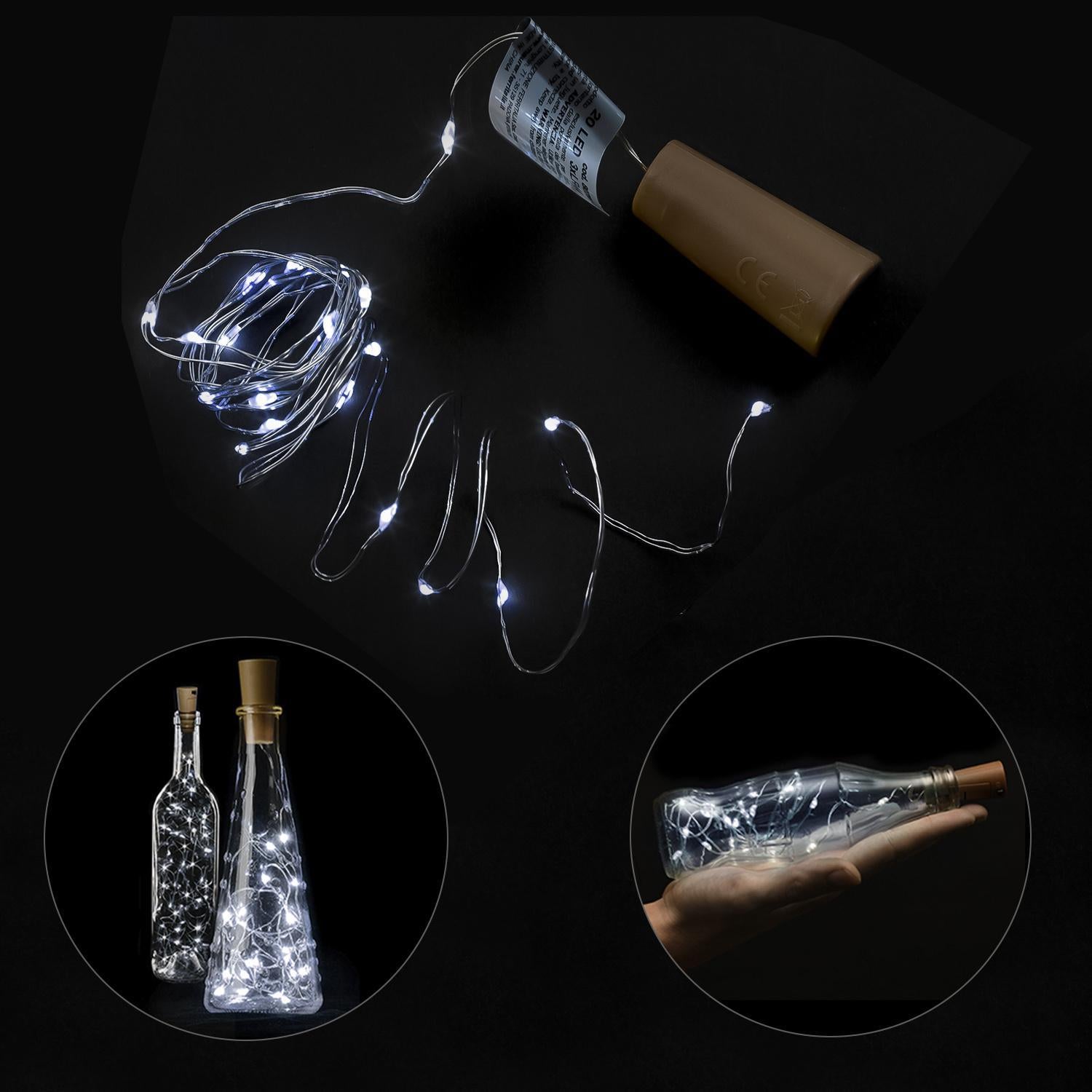 Luces Navidad Guirnalda Led Con Tapon 20 Microled Blanco Frio Ip20. A Pilas 3 Lr44 (si Incluidas)_0