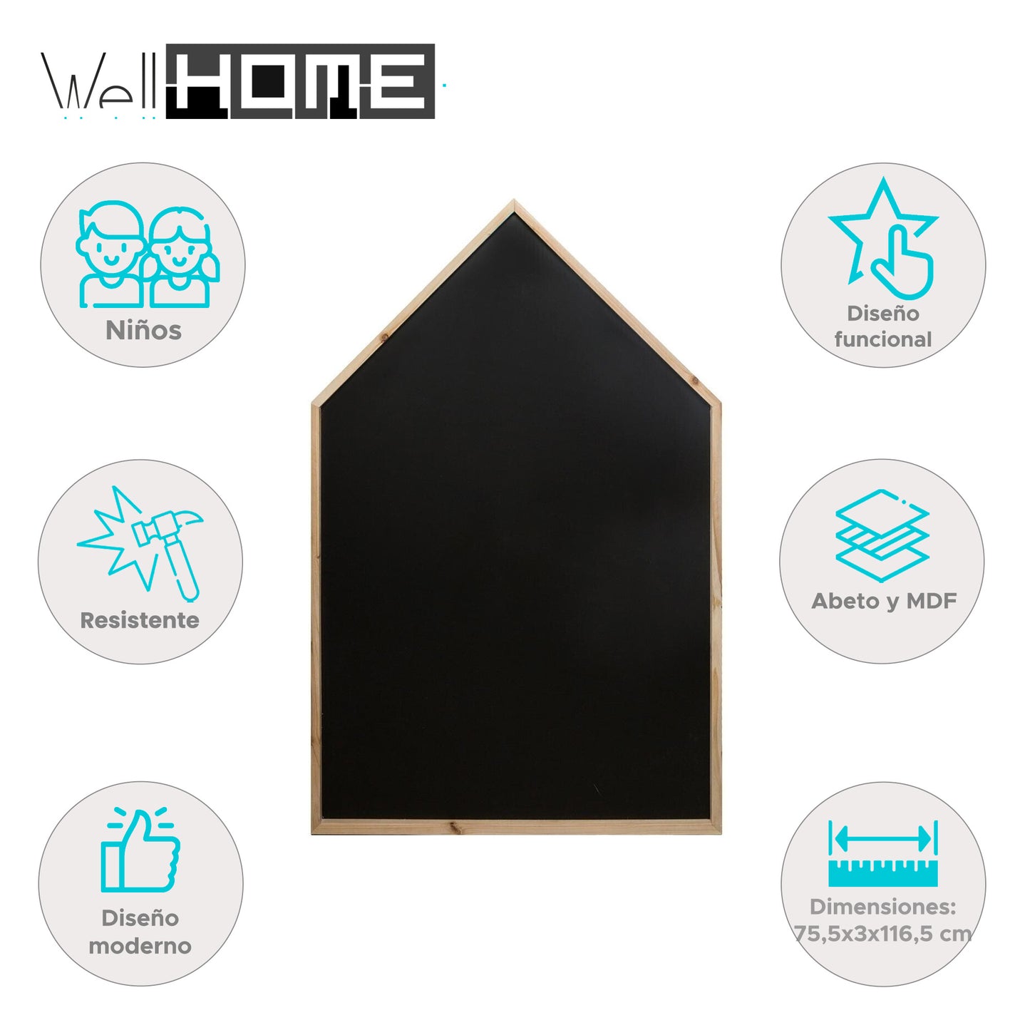 Well Home - Pizarra En Forma De Casita_1