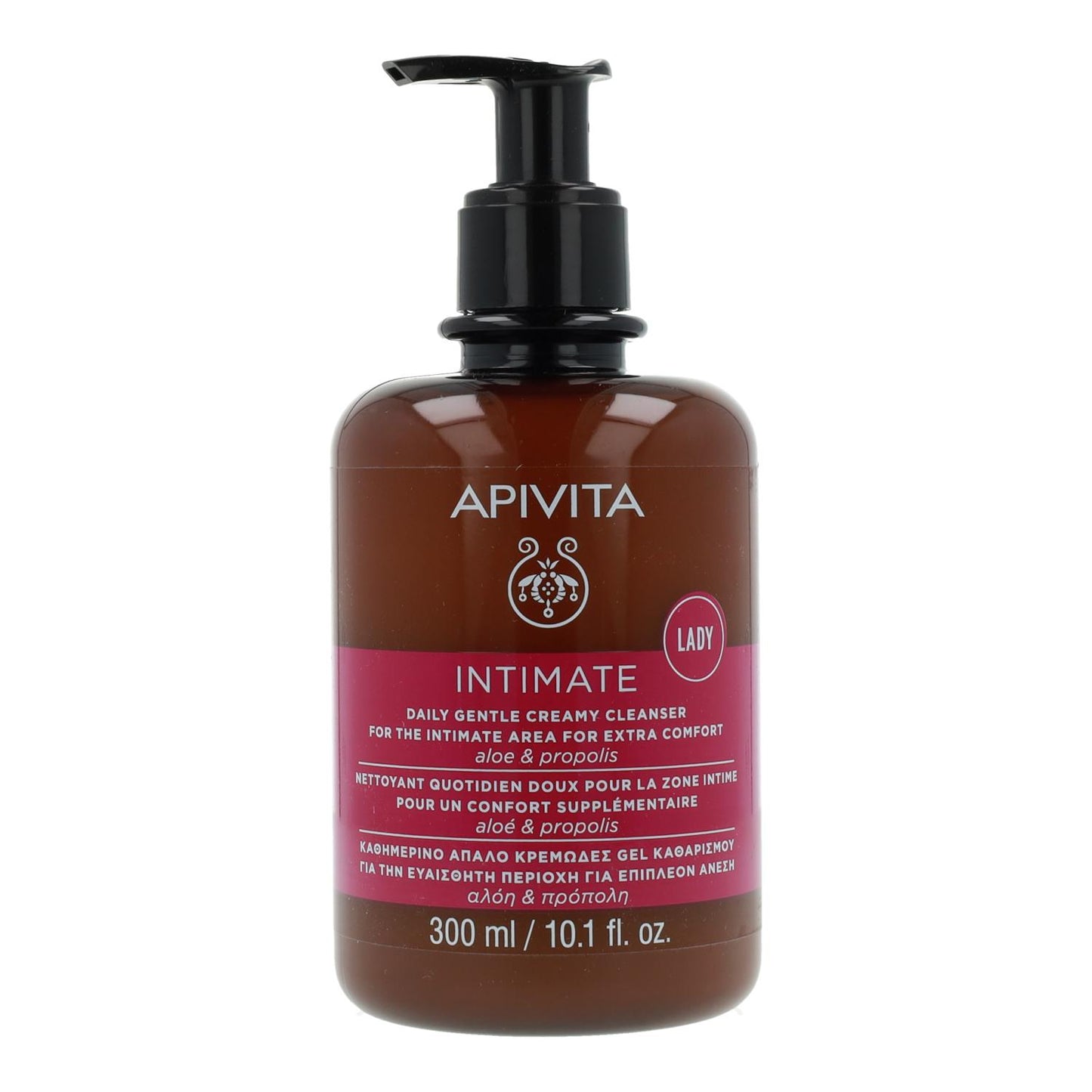 Novo Lady Apivita sabonete íntimo diário cremoso e suave 300 ml