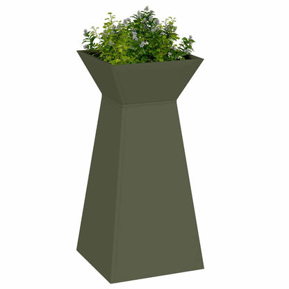 Maceta Pilar Verde Oliva 35 X 35 X 73 Cm Acero Laminado En Frío_2