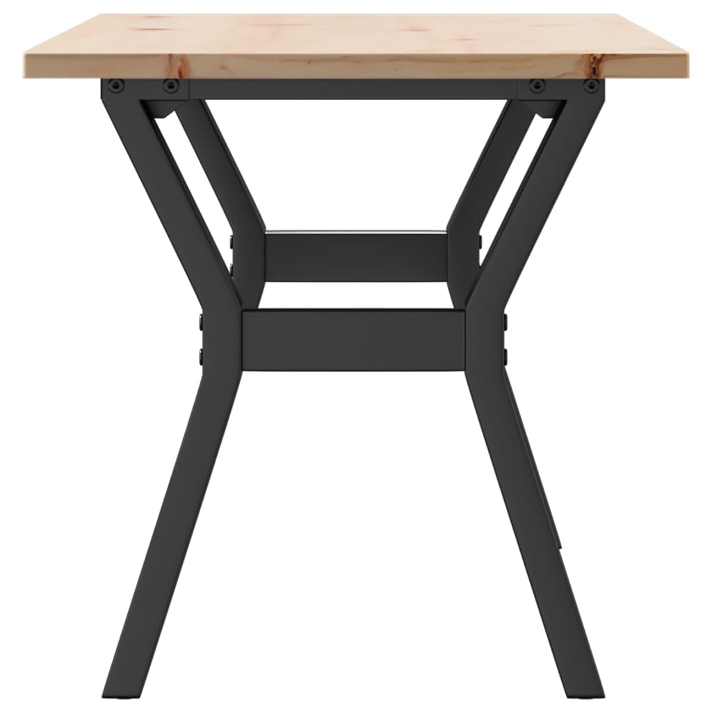 Mesa De Centro Marco Y Madera Maciza Pino Y Acero 90x40x35 Cm_3