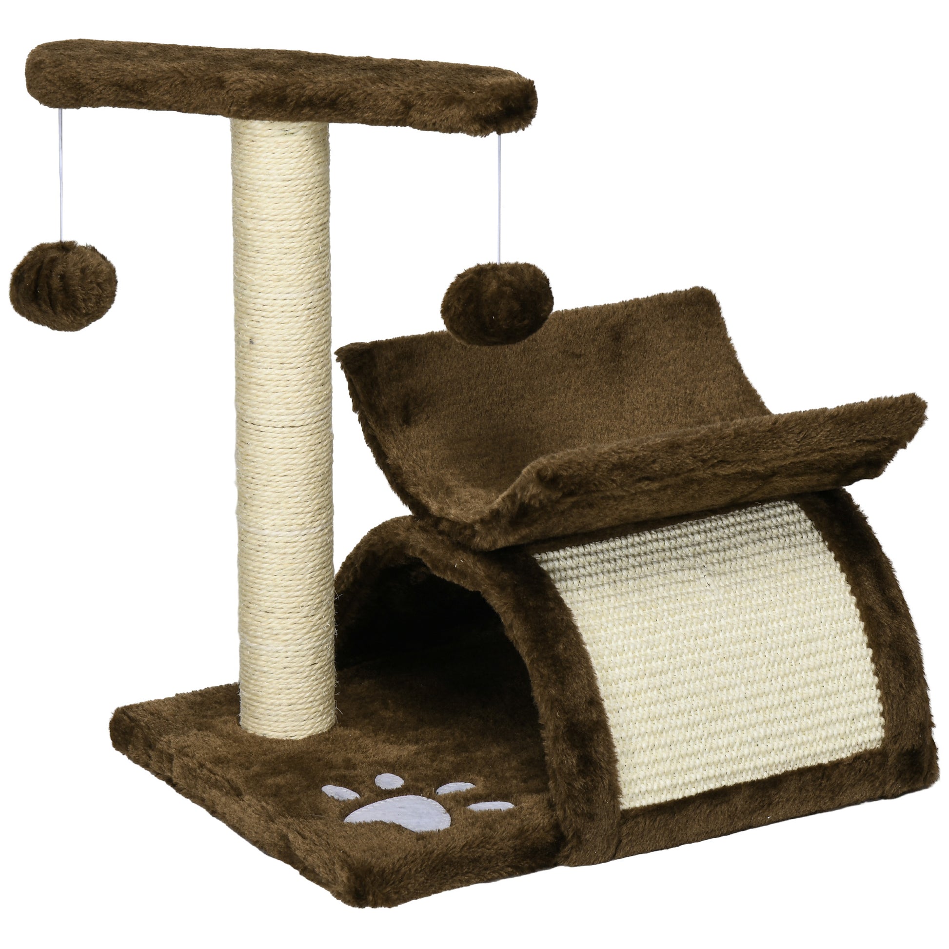 Pawhut Rascador Para Gatos Árbol Rascador Centro De Actividad 40x30x43cm Sisal_0