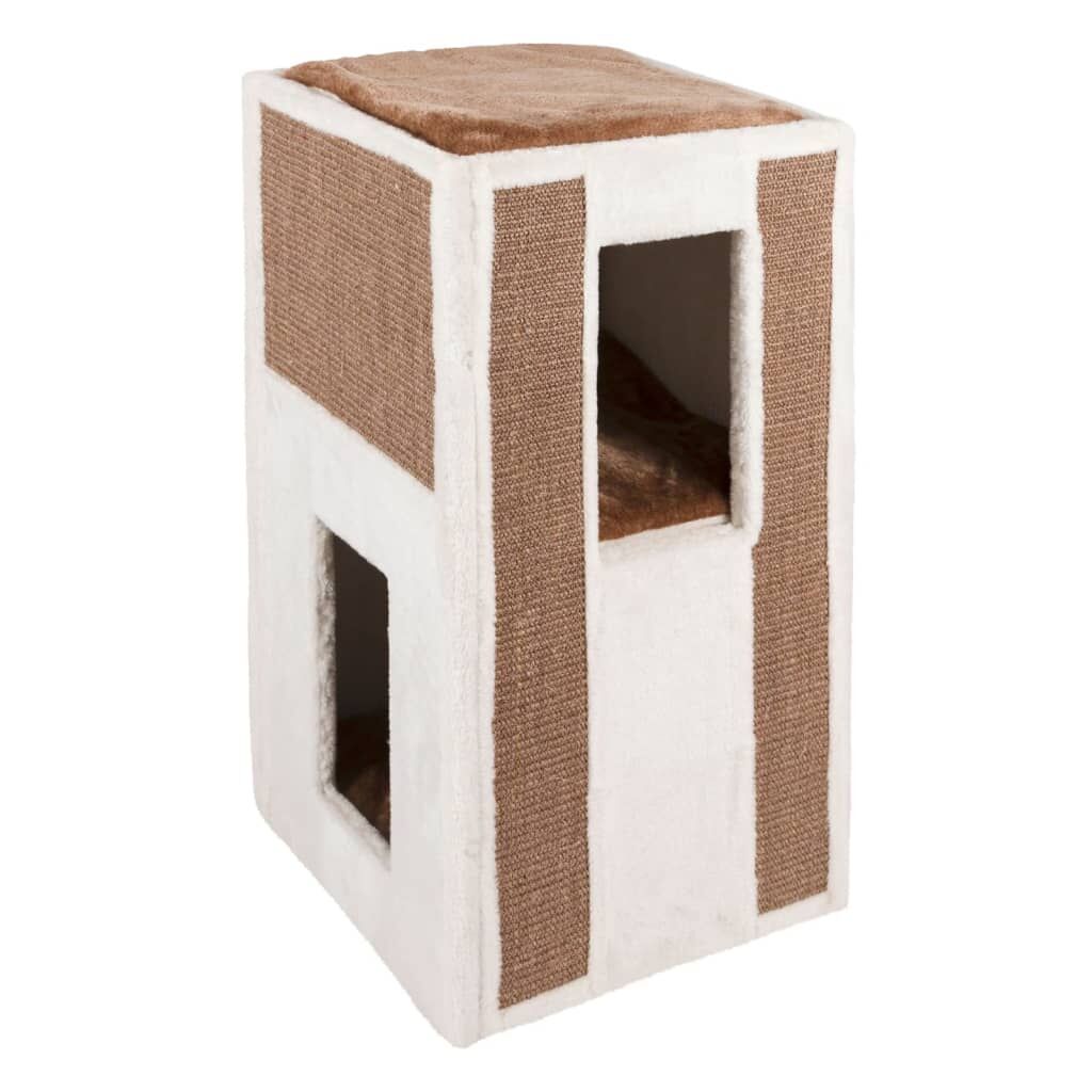 Kerbl Rascador Gatos Forma De Cubo Galina Blanco Y Marrón 40x40x78cm_0