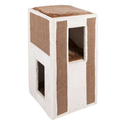 Kerbl Rascador Gatos Forma De Cubo Galina Blanco Y Marrón 40x40x78cm_0