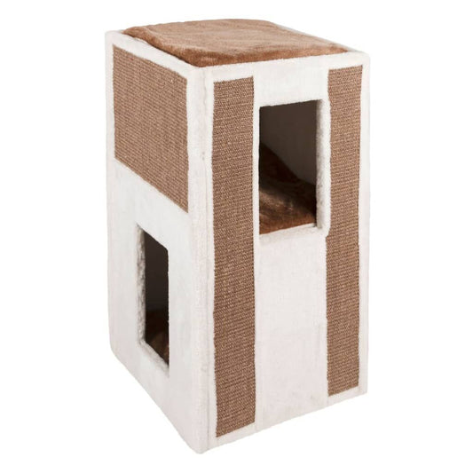 Kerbl Rascador Gatos Forma De Cubo Galina Blanco Y Marrón 40x40x78cm_0
