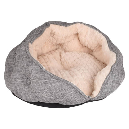 Flamingo Cueva Para Gatos Zupo Redonda Color Gris Y Crema 49x49x25 Cm_0