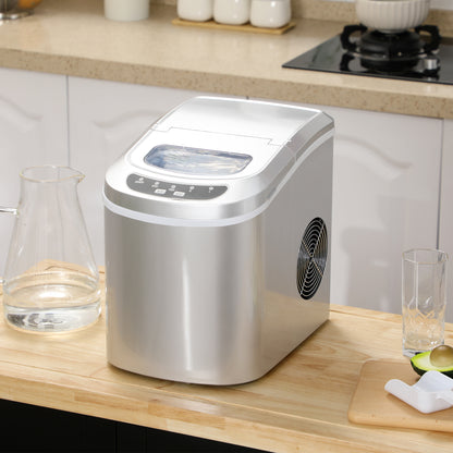 Homcom Máquina Para Hacer Hielo 9 Cubitos De Hielo En 6-13 Min 24,2x34x32,8 Cm_1