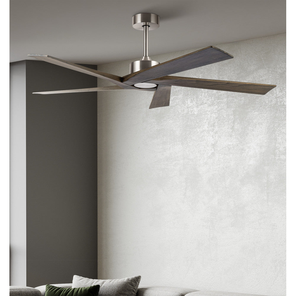 Ventilador Dc Nadir Niquel/rustico Sin Luz 5 Aspas 142,2d C/control Remoto Y Temporizador_1