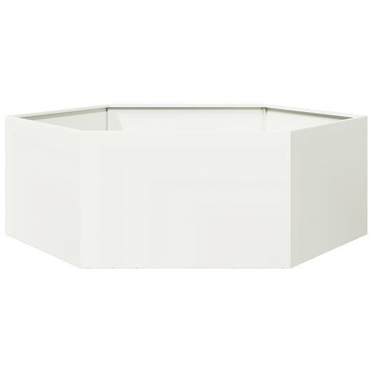 Jardinera Hexagonal Acero Blanco 138x120x45 Cm_0