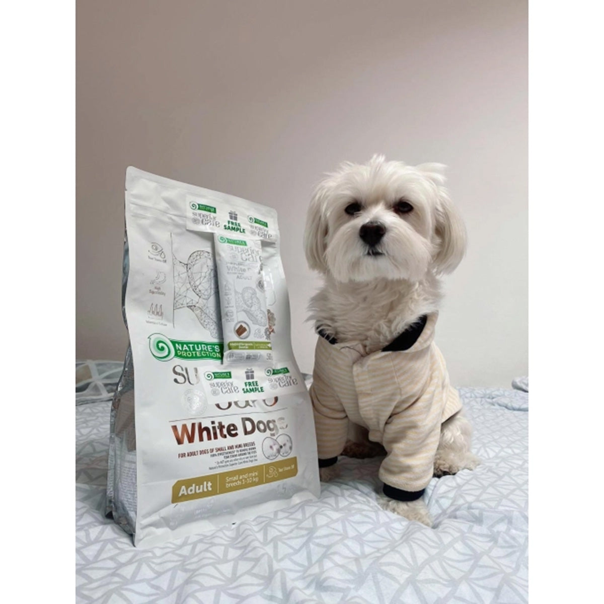 Nature's Protection Cão Branco Cordeiro sem Grão Adulto Raças Pequenas 10 Kg
