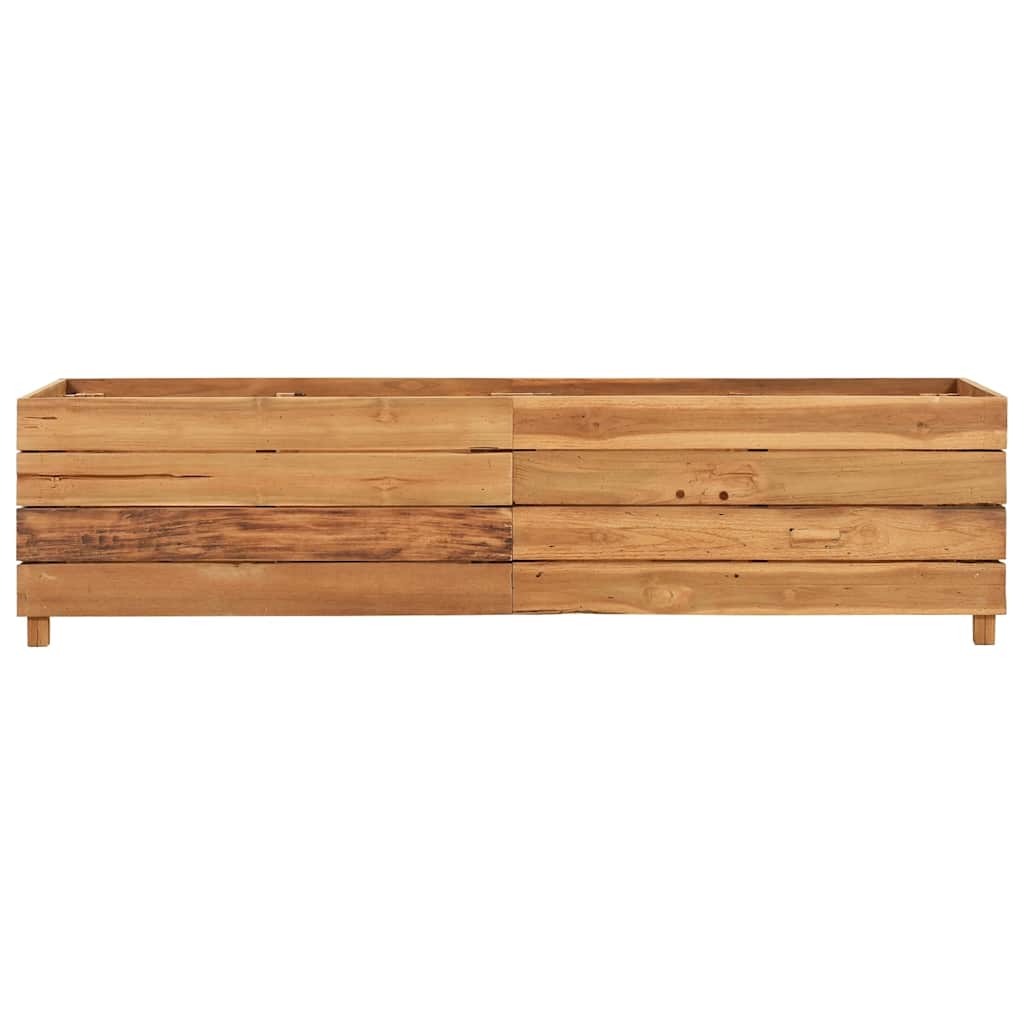 Arriate Elevado Madera De Teca Reciclada Y Acero 150x40x38 Cm_2