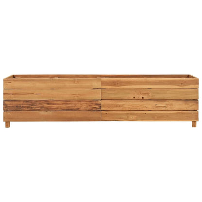 Arriate Elevado Madera De Teca Reciclada Y Acero 150x40x38 Cm_2