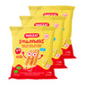 Pack de 3 Salgadinhos Smilondas com Milho, Grão de Bico, Lentilha, Tomate e Queijo Biológico, Smileat, 25 g