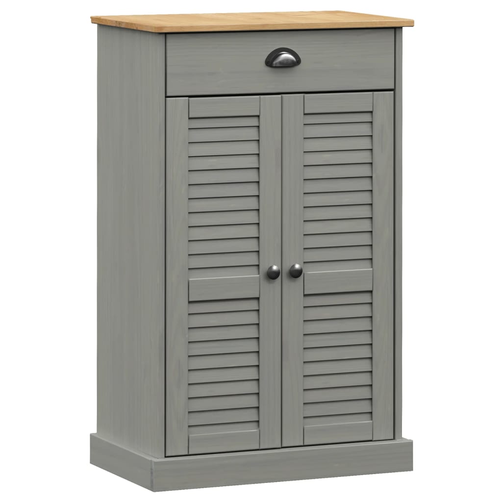 Zapatero Vigo Madera Maciza De Pino Gris 60x35x96 Cm / Vetonek_2