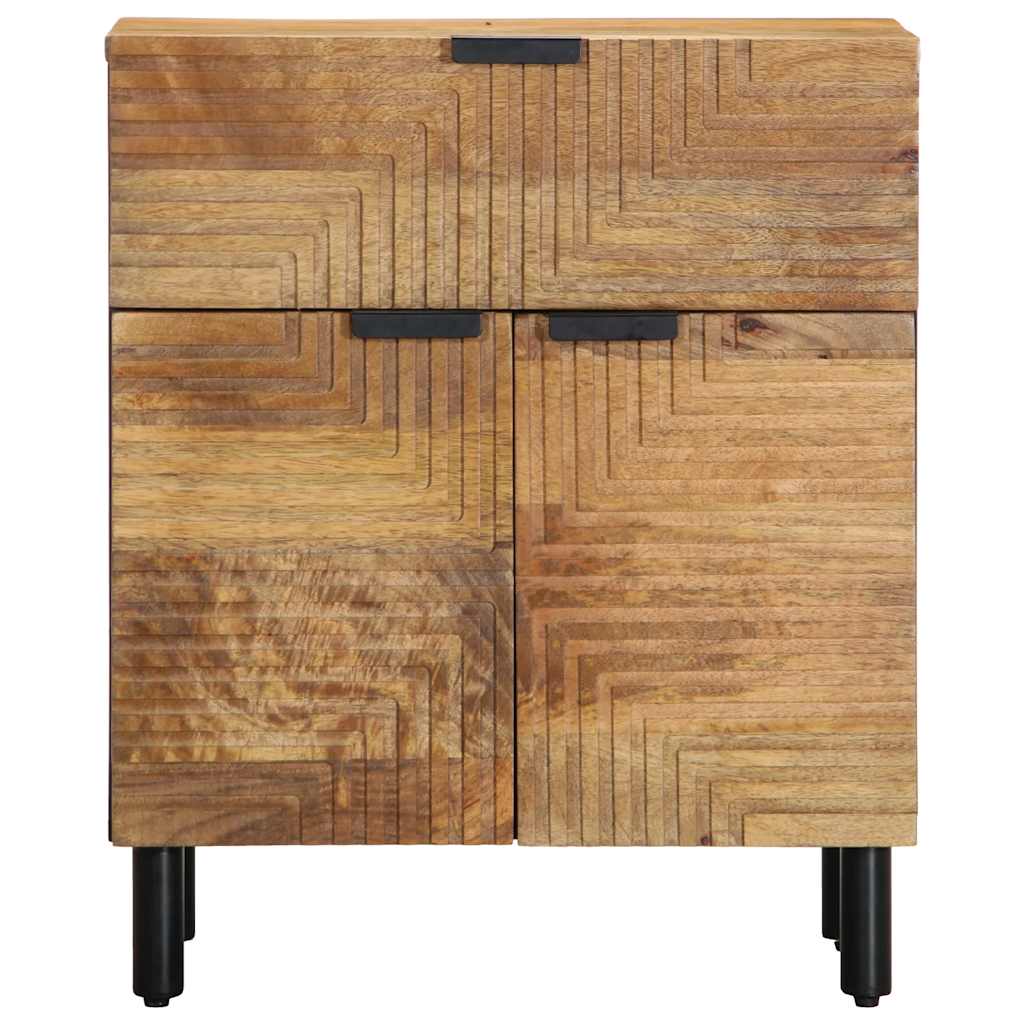 Mesita De Noche Madera Maciza De Mango 50x33x60 Cm Marrón_1