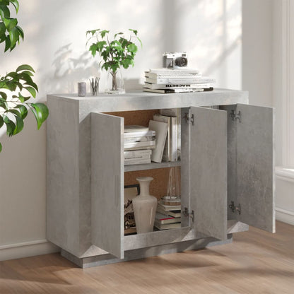 Aparador De Madera Contrachapada Gris Hormigón 92x35x75 Cm / Vetonek_4
