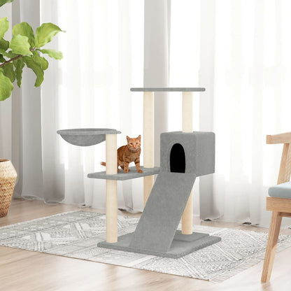 Rascador Para Gatos Con Postes De Sisal Gris Claro 82 Cm_1