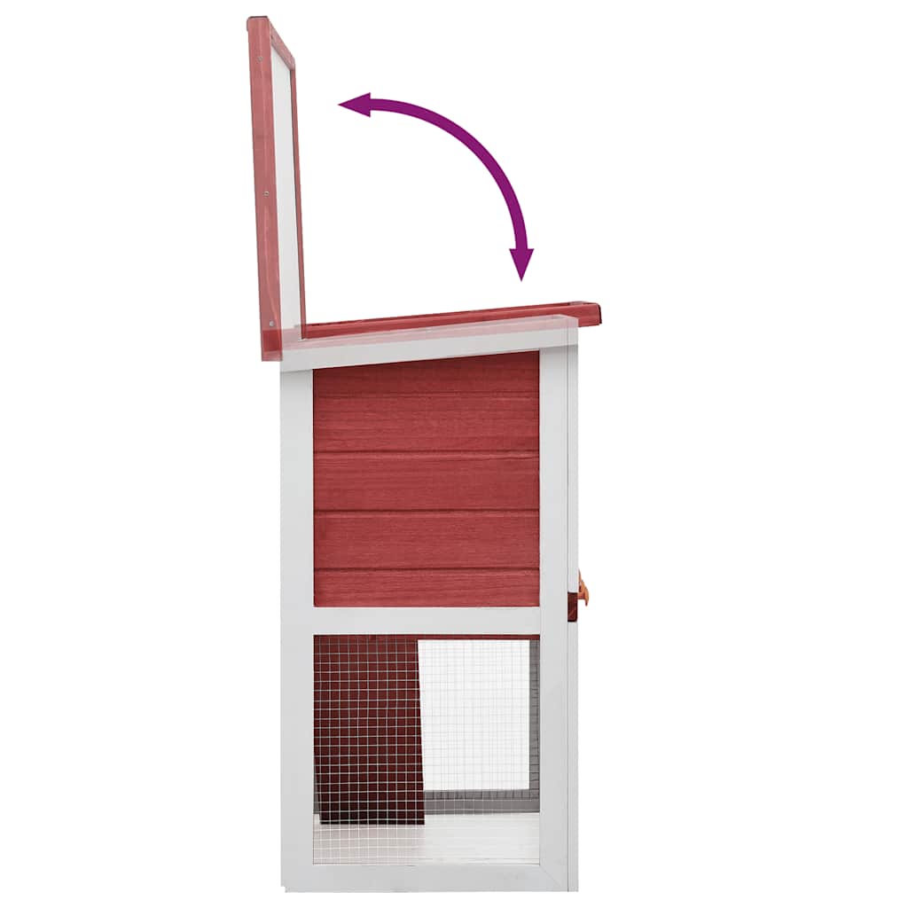 Jaula Conejera Con 1 Puerta Madera Rojo_5