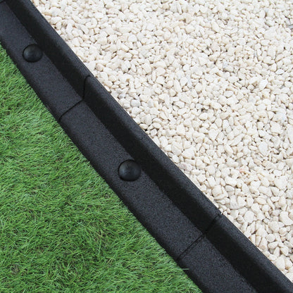 Bordes De Césped Negro Flexibles Jardín Bordes De Césped Paquete De 4 X 1.2m_1