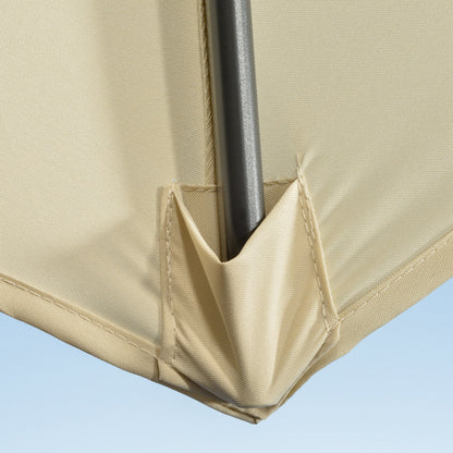 Outsunny Sombrilla De Jardín De Aluminio Ø300x250 Cm Con Manivela Crema_3